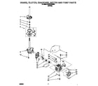 Whirlpool 6LBR5132BW0 brake, clutch, gearcase, motor and pump diagram