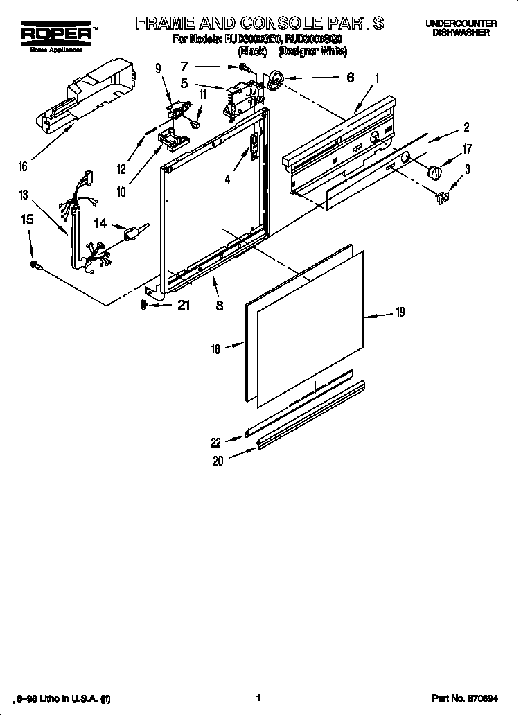 Frame and console