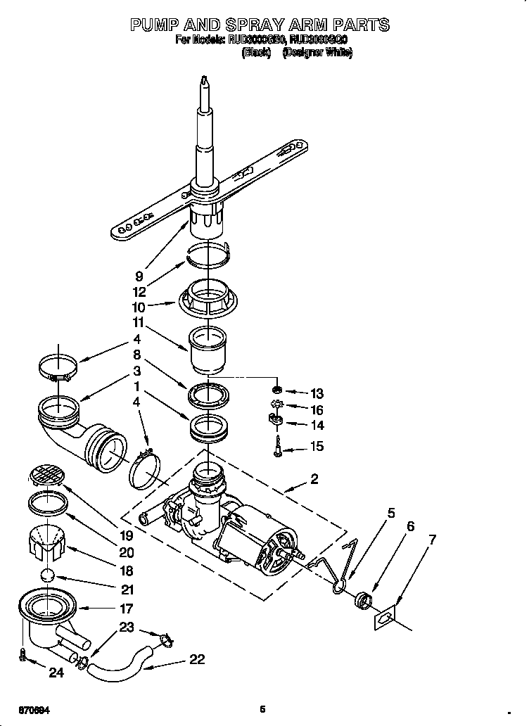 Pump and sprayarm