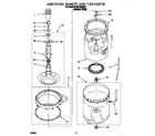 Whirlpool 6LBR7255BQ2 agitator, basket and tub diagram