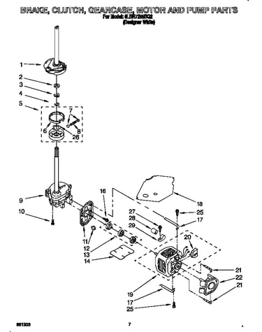 Brake, clutch, gearcase, motor and pump
