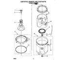 Whirlpool 6LBR5132BW1 agitator, basket and tub diagram