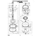 Whirlpool 6LBR6233BQ0 agitator, basket and tub diagram