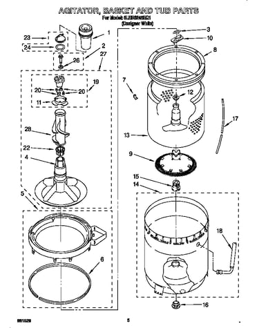 Agitator, basket and tub