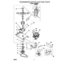 Whirlpool CCW5264W3 transmission, motor and pump diagram