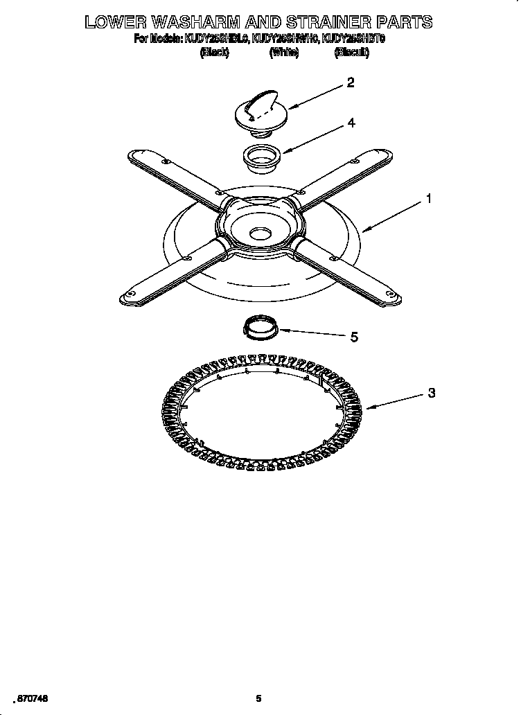 Lower washarm and strainer