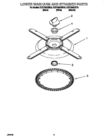 Lower washarm and strainer