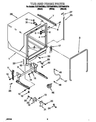 Tub and frame