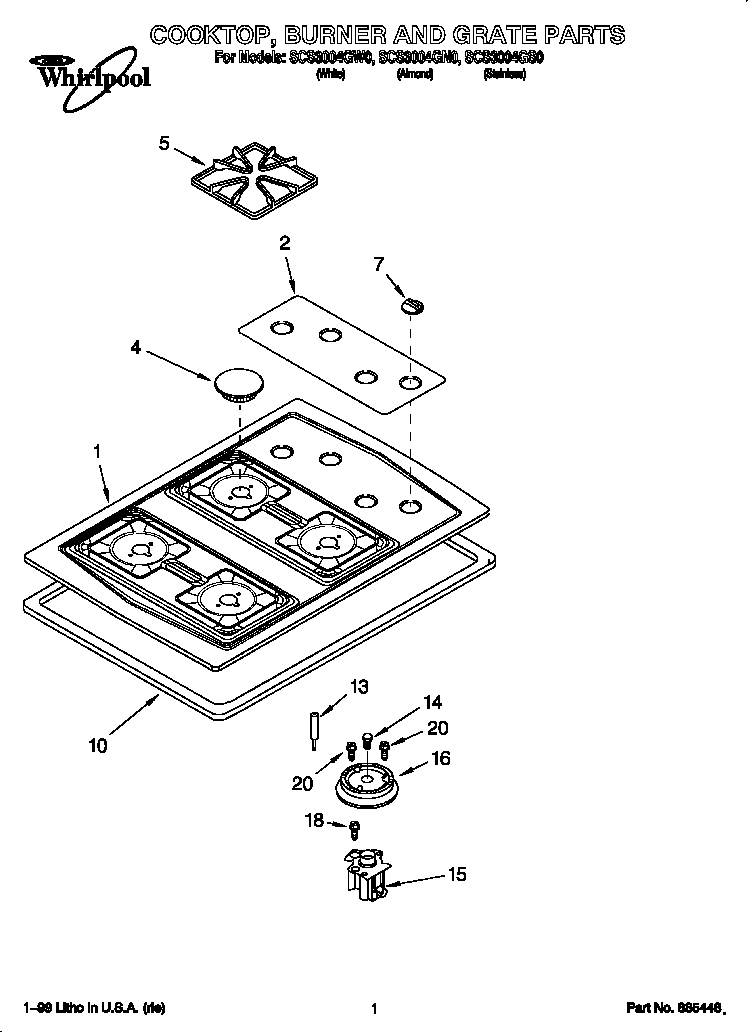 COOKTOP, BURNER, GRATE