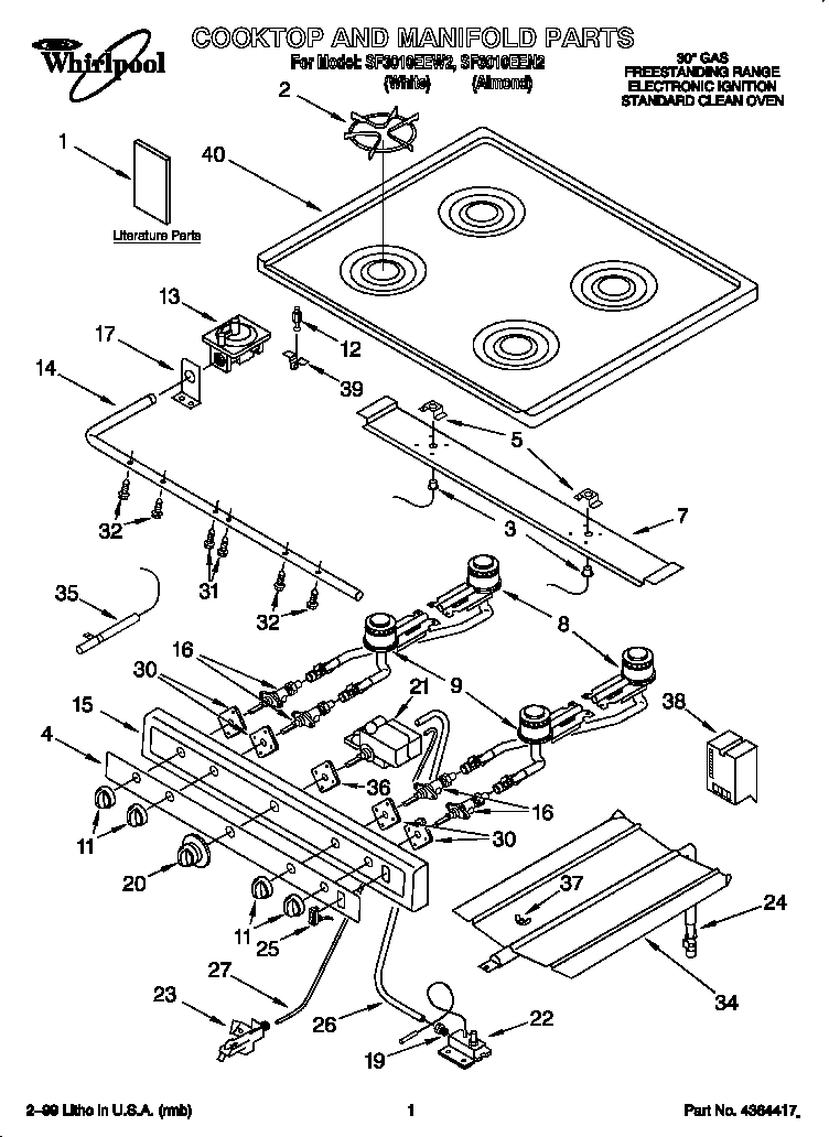 Cooktop & manifold