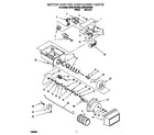 Whirlpool ED25TQXFW03 motor and ice container diagram