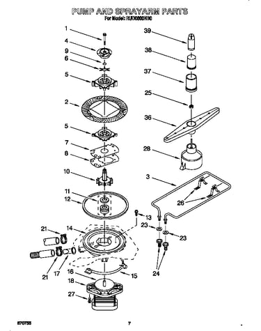 Pump and sprayarm