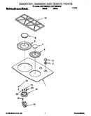 Cooktop, burner, grate