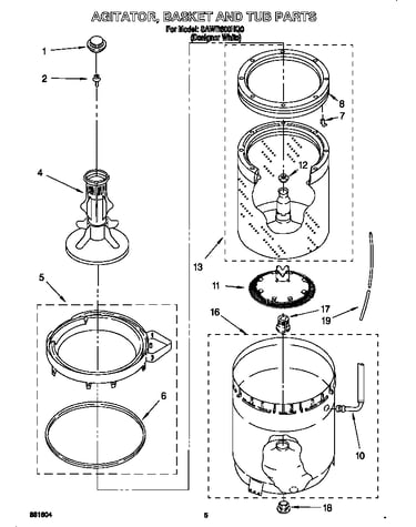 Agitator, basket and tub