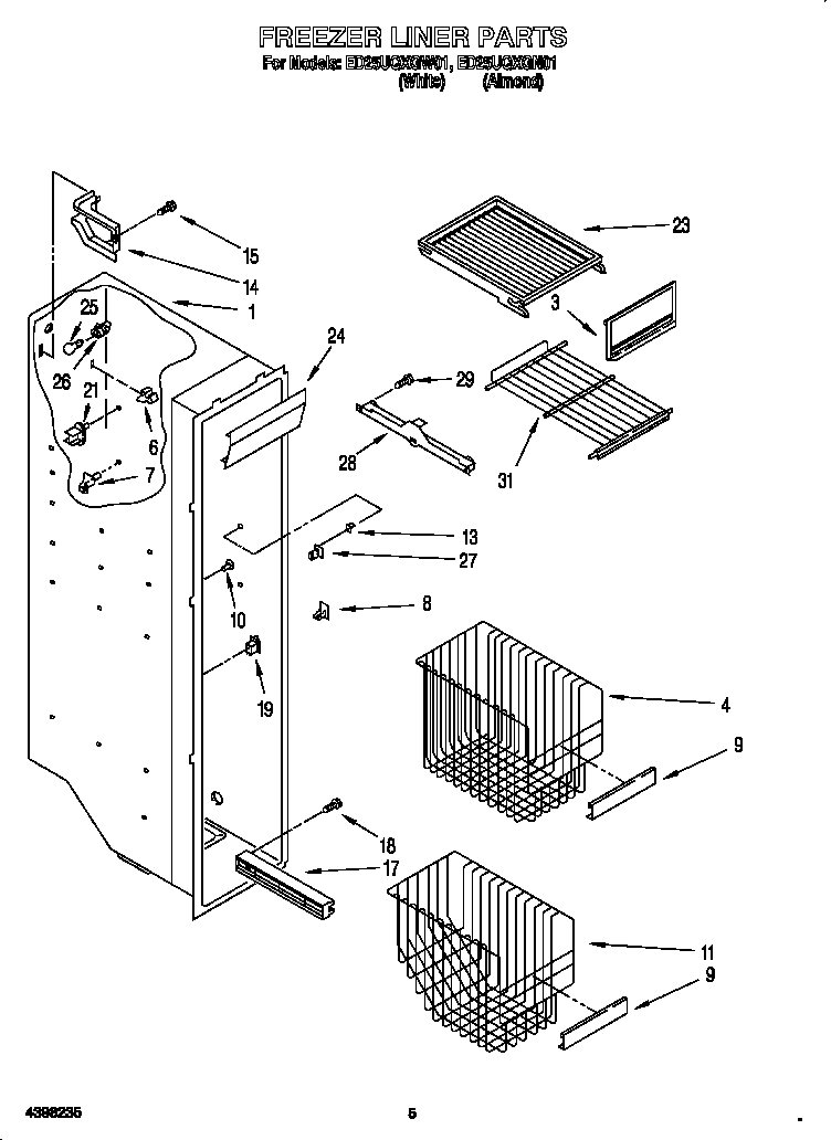 Freezer liner