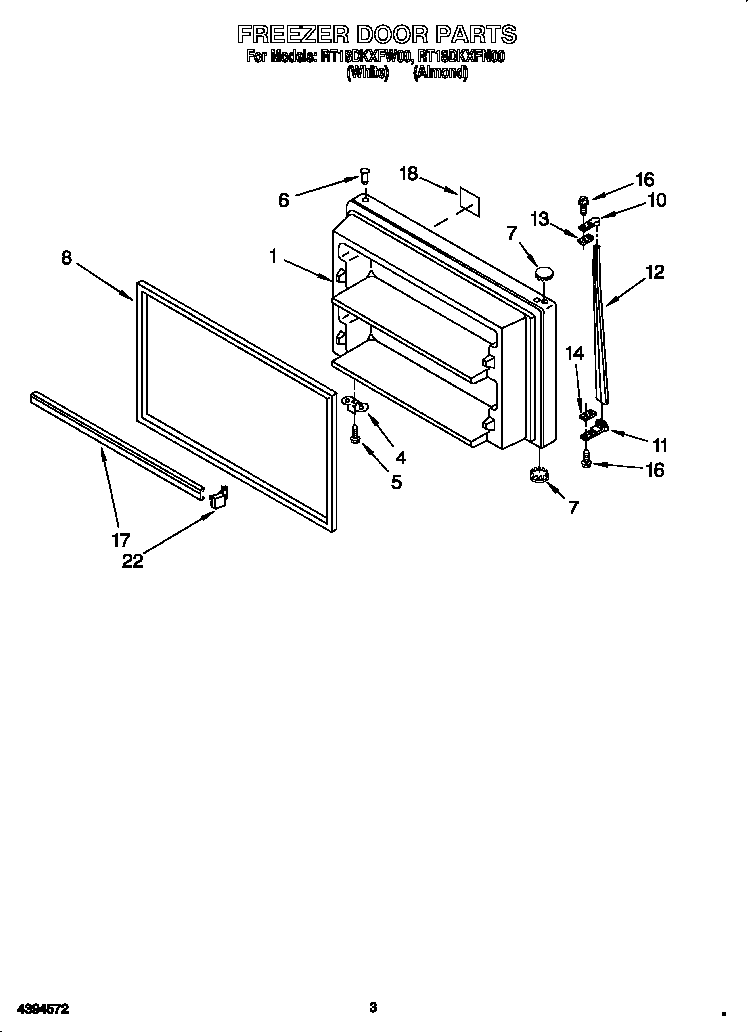 Freezer door