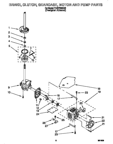 Brake, clutch, gearcase, motor and pump