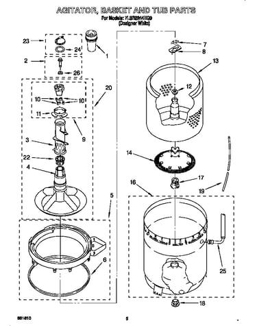Agitator, basket and tub