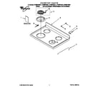 Whirlpool RF385PXGZ1 cooktop diagram