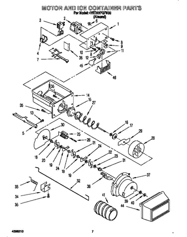 Motor and ice container