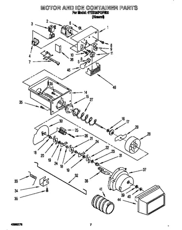 Motor and ice container