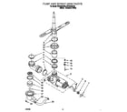 Roper RUD3000HB0 pump and spray arm diagram