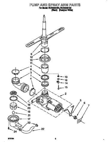 Pump and spray arm
