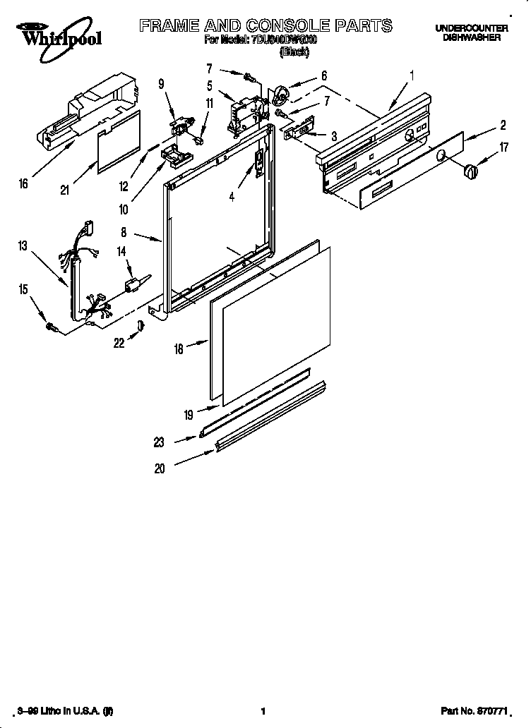 Frame and console