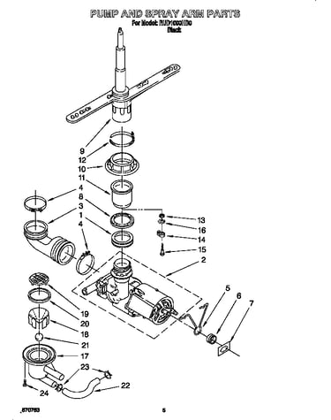 Pump and spray arm
