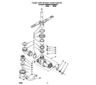 Roper RUD5000HQ0 pump and spray arm diagram