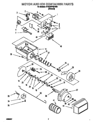 Motor and ice container