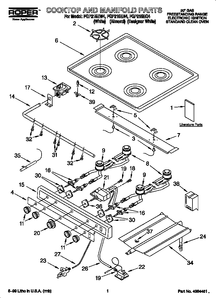 Cooktop and manifold