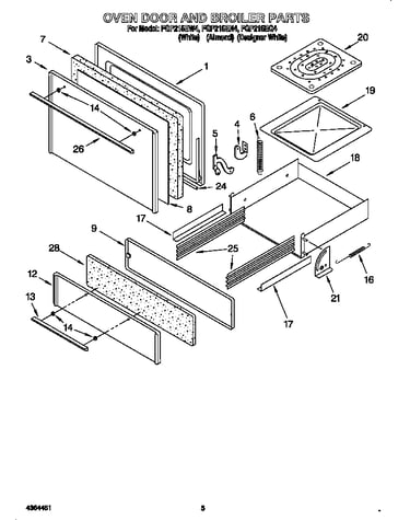 Oven door and broiler