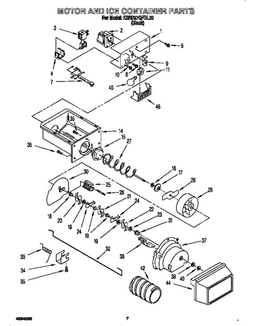 Motor and ice container
