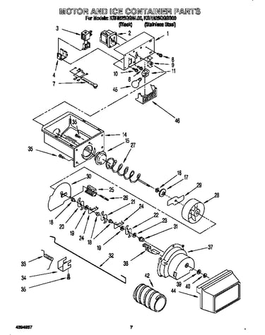 Motor and ice container
