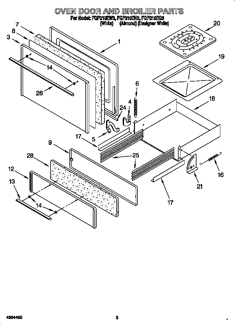 OVEN DOOR AND BROILER