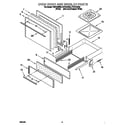 Roper FGP210EW3 oven door and broiler diagram