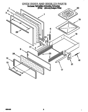 Oven door and broiler