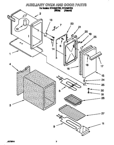 Auxiliary oven and door