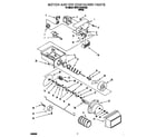 Whirlpool BRS71ABANA02 motor and ice container diagram