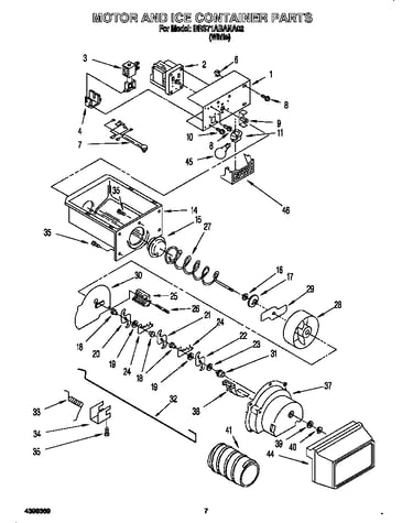 Motor and ice container