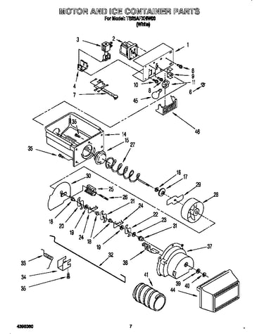 Motor and ice container
