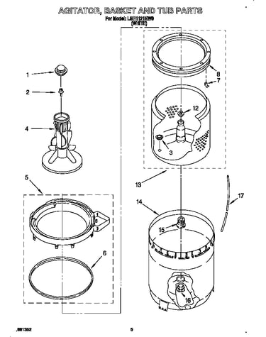Agitator, basket and tub
