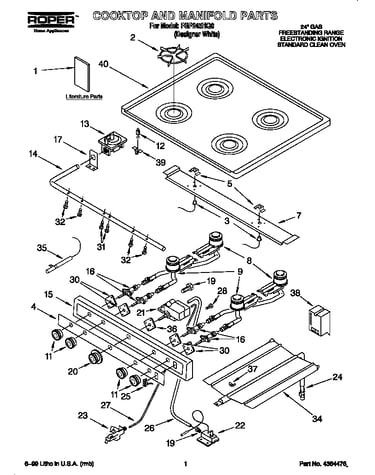 Cooktop and manifold