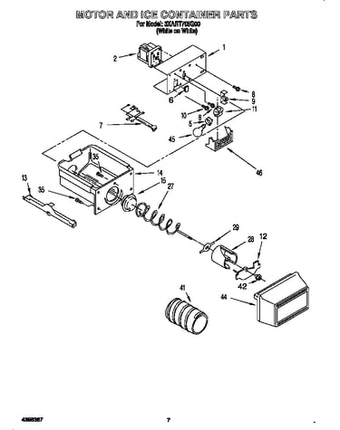 Motor and ice container