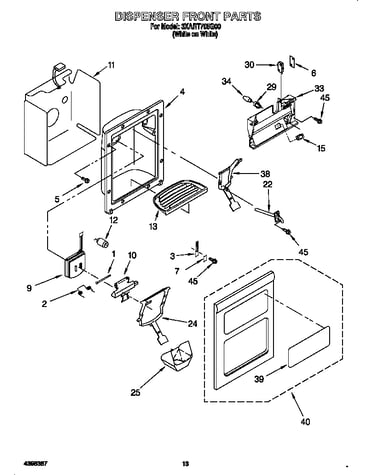 Ice dispenser front