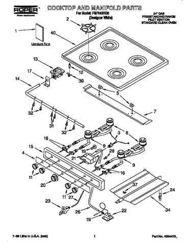 Cooktop, manifold