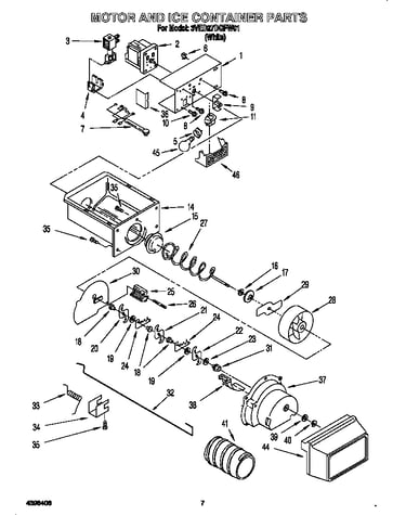 Motor and ice container