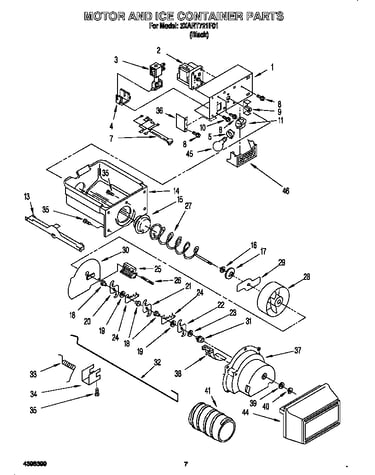 Motor and ice container