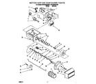 Whirlpool 3VED23DQFN01 motor and ice container diagram